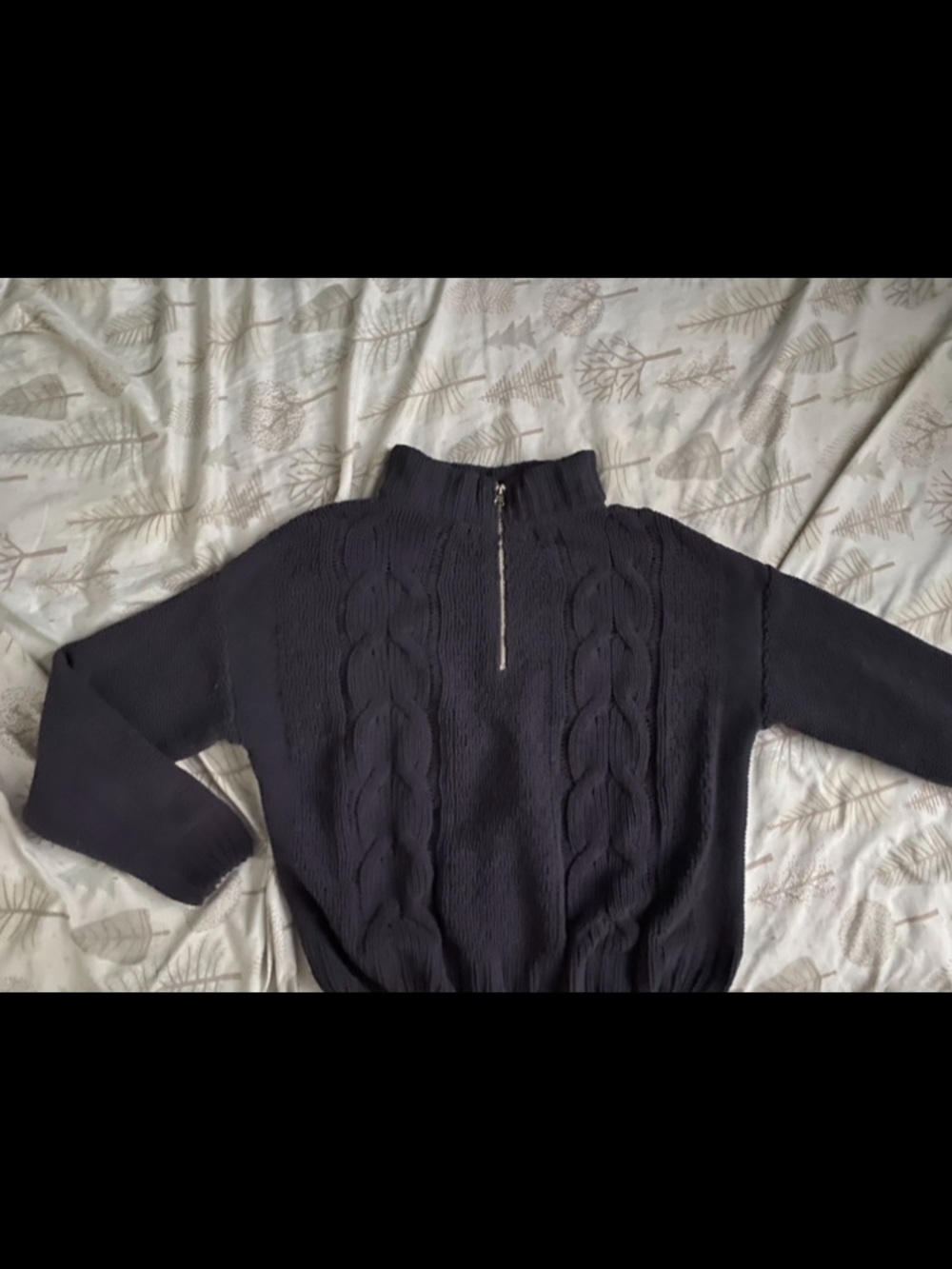 Half-Zip Cable Knit Pullover Sweater - Darkest Grey